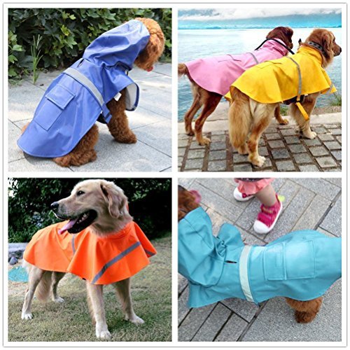 Dog-Raincoats-Fashion-Solid-Color-Waterproof-Clothes-For-Dogs-In-Wet-Weather-Outdoor-Lightweight-Rain-Jacket-With-High-Breathable-Qualities-Adjustable-Poncho-Hooded-Coat-With-Reflective-Strip-Outfit-C