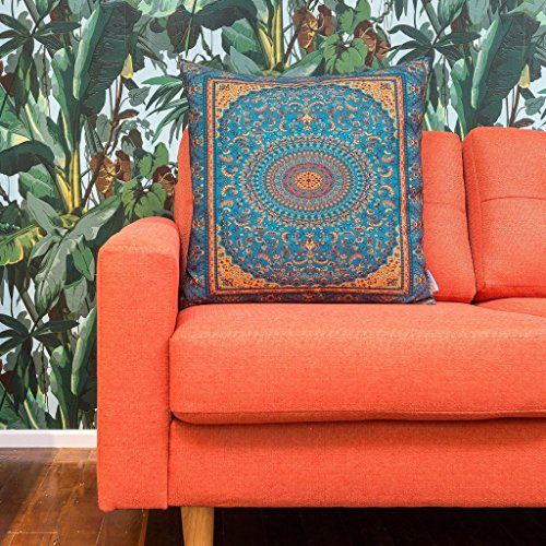 Dekorativer Kissenbezug/Kissenhülle 45cm x 45cm OPULENT Hochwertiger Dekokissen-Bezug für Couch, Bett oder Sofa mit Marokkanische Ornat-Muster von Sunburst Outdoor Living – Nur Bezug, Ohne Kissen - 2