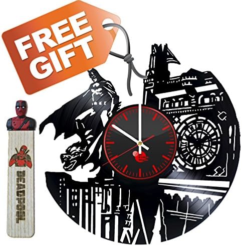 Batman Vinyl Record Wall Clock - Get unique living, bed room wall décor - Gift ideas for father, brother, children, friend –Unique movie art design - Leave us a feedback and win your custom clock.