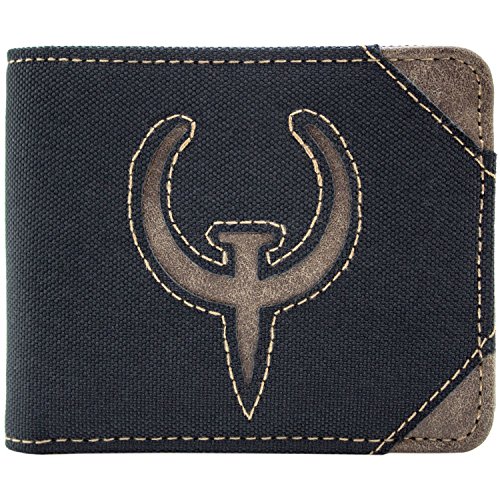 Preisvergleich Produktbild Quake gesticktes Spiellogo Schwarz Portemonnaie Geldbörse