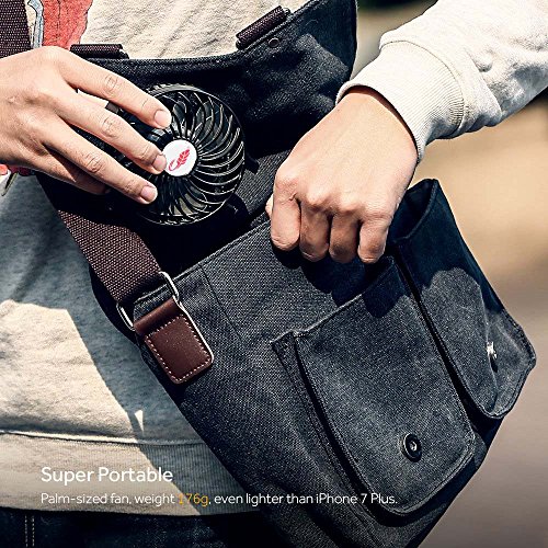 USB Ventilator Mini Handventilator ,Pomisty Leise Mini Fan Lüfter Elektrischer Faltbar Kompatibel mit Laptop, Multi Port Steckdose für Haus, Büro, Reise, Picknick, Kampieren, Innen und Außenbereich – Schwarz - 8