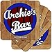 Produktbild Archie 's Bar – Sport Bar Stil personalisierbar aus Hartfaserplatte Untersetzer Geschenk-Set (4 Pack)