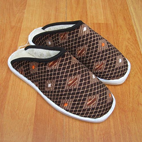 CWAIXXZZ plush slippers Men and women of the autumn and winter shoes cloth shoes stay warm hand old cotton shoes beef ribs, non-slip cotton slippers 45 (43-44), the grid (short pile)