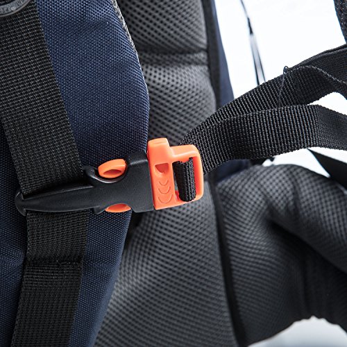 skandika Sherpa Kindertrage blau, höhenverstellbar für optimale Passform, breiter Hüftgurt, Fußschlaufen, Sonnendach, sowie zusätzlicher 5 Liter Stauraum - 6