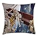 Produktbild Outer Space Decor Throw Pillow Cushion Cover, International Station Scenery Science Deep Dark Matter Search on Earth Design, Decorative Square Accent Pillow Case, 18 X 18 inches, Multi