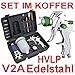 Produktbild PROFI HVLP Lackierpistole Spritzpistole KOFFERSET (V2A) GREEN