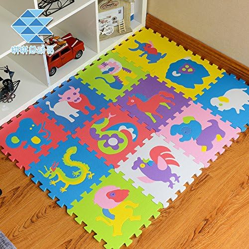Soft Baby Children Play Mat Gym Foam Alphabet 12 Piece Each Tile 30 cm x 30 cm x1cm Thick with Pattern Textured Surface