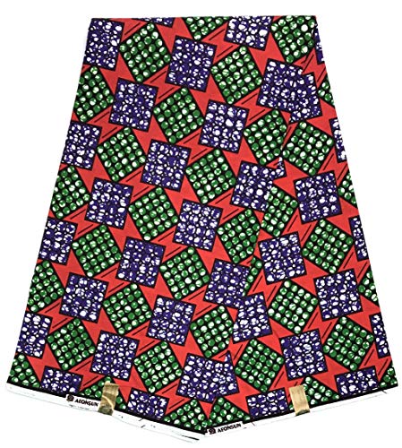 Preisvergleich Produktbild Afrikanischer Bastrock WAX Druck Überqualität 100% reiner BAUMWOLLSTOFF ORIGINAL HITARGET Collection Kupon 6 Yards