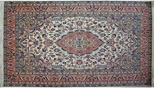 Rug Pak Persian size:136X237CM 100% original HAND KNOTTED RUG classic colours: CREAM, PINK, WHITE, SKY BLUE