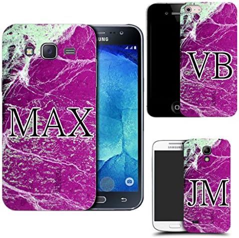 Moto G5 - initials Case Hard Cover Custom Initials Name Text Gift Present marble design ref 26