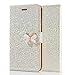 Produktbild Samsung Galaxy S8 Plus (6,2 Zoll) Hülle, LCHULLE Perle Spots Bling Glitter 3D Schmetterling PU Leder Flip Case mit Stand Brieftasche Card Slots Magnetverschluss TPU Back Stoßdämpfer Buch Cover-Gold