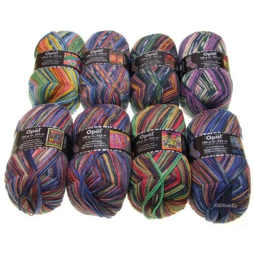 OPAL Hundertwasser III - Sockenwolle SET 8 x 100g