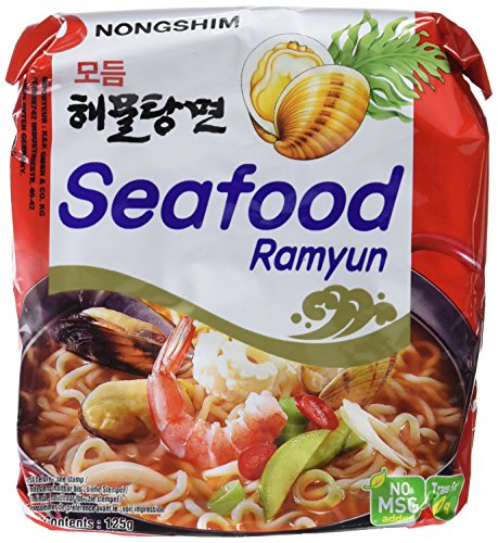 Nong Shim Fideos Instantáneos, Sabor Mariscos - 20 Unidades