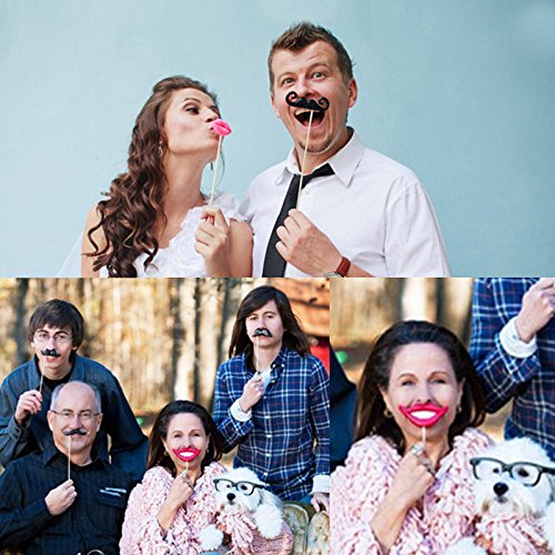 DIY 8pcs Polymer Clay Photo Booth Props für Hochzeit, Lippen Bilder Requisiten Karte - 2