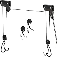 P4B | Fahrrad Bike Lift - ECO mit 57 Kg Hebelast zur Deckenmontage | Inkl. 2X Haltegurte mit Einer Schlaufe am Ende