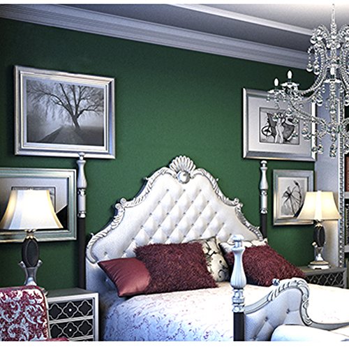 Hanmero Europa Schön Wohnen Wallpaper Stoffdruck Vliestapete 0,53*10m für Wohnzimmer Dunkelgrün - 3