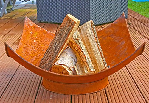 Feuer-Schale Pflanz-Schale Terrassen-Ofen Edelrost Designer rusty Garten-Kamin Feuer-Korb Feuer-Stelle 60cm Grill-Feuer - 4