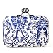 Hopping Street Push Tack Navy Blue Printed Box Clutch RS.699.00