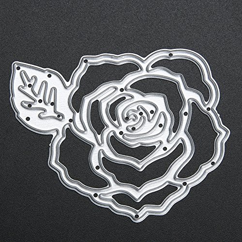 Amazingdeal365 Roseblumen Metall Form Schablonen Schneiden DIY Dekor Sammelalbum Karten Buchzeichen Lesezeichen als Geschenk für Freunde Geburtstag Kinder,Kindergarten Hobby Schule Handarbeit Unterricht usw. Ein tolles Geschenk! - 5