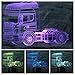 Produktbild Jinson well 3D lkw zugmaschine auto Lampe optische Illusion Nachtlicht, 7 Farbwechsel Touch Switch Tisch Schreibtisch Dekoration Lampen perfekte Weihnachtsgeschenk mit Acryl Flat USB Spielzeug