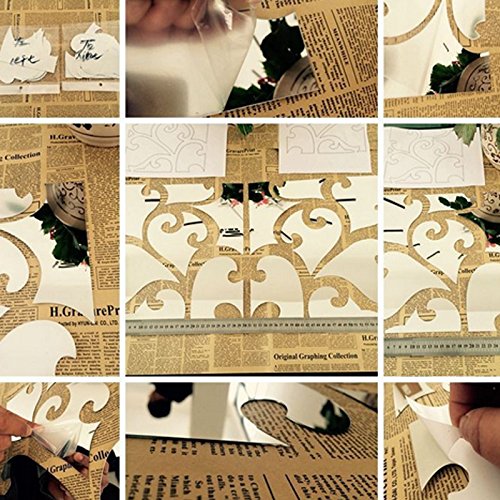 Demiawaking DIY 28Pcs 3D Spiegel Aufkleber Acryl Wandsticker fuer Haus Dekor (Silber) - 9