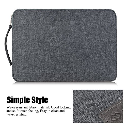 WIWU 13 Zoll Laptop Sleeve für MacBook Air 13,3 /MacBook Pro Retina 13,3/ Dell XPS 13/ Surface Pro 4 / Book Ultrabooks Hülle Tasche Multifunktionale Aktentasche mit Vordertaschen Leichte Nylon Schutzhülle ( Grau 13 Zoll) - 6
