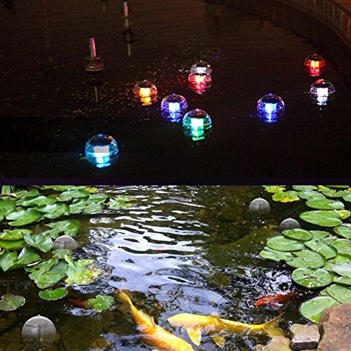 Linkax Solar Schwimmendes Licht Teichlicht Pool Licht Teichbeleuchtung mit Farbwechsel Wasserdichtes ABS-Kunststoff Garten Hängeball Licht (1 Stück) - 7