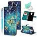 Produktbild idlehour Nokia 7 Plus Handyhülle Flip Case, PU Leder Schutzhülle Bookstyle Ständer Kartensätze Handytasche with Touchstift Stylus und Ringschnalle,Hollow Schmetterling