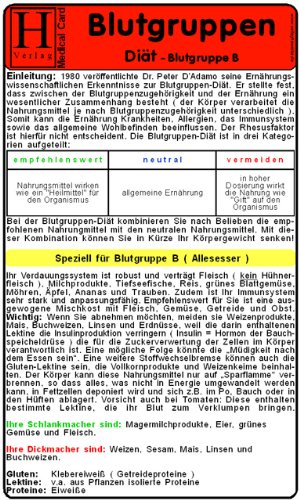 Download Blutgruppen Diät - Blutgruppe B - Medical Card Download Blutgruppen Diät - Blutgruppe B - Medical Card