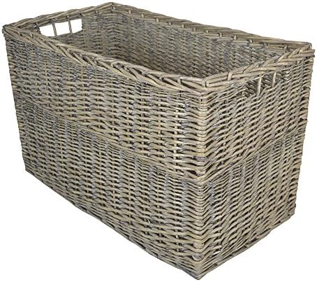 Rectangular Large Grey Willow Storage Basket W82 x D48 x H52cm / Toy Box / Gift Basket