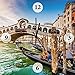 Produktbild Artland analoge Wand-Quarz-Uhr Digital-Druck Leinwand auf Holz-Rahmen gespannt mit Motiv Panoramasicht auf berühmten Canal Grande vor Rialtobrücke im Sonnenuntergang in Venedig Foto 30x30x2,8 cm B6VM