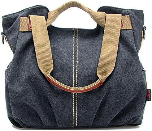 Nlyefa women's canvas classic vintage large capacity multifunctional Handbag Shoulder Bag for Travel, Shopping, Party 40cm * 12cm * 33cm