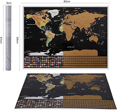 Scratches memory of the world map, cool travel pursuit, scratch the traces of the world