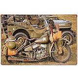 Material: metal Bluelover Los 20X30Cm U.S. Ejército Ii Guerra Mundial Militar Harley Moto Chapa Dibujo Signo Metal Decoración De La Pared