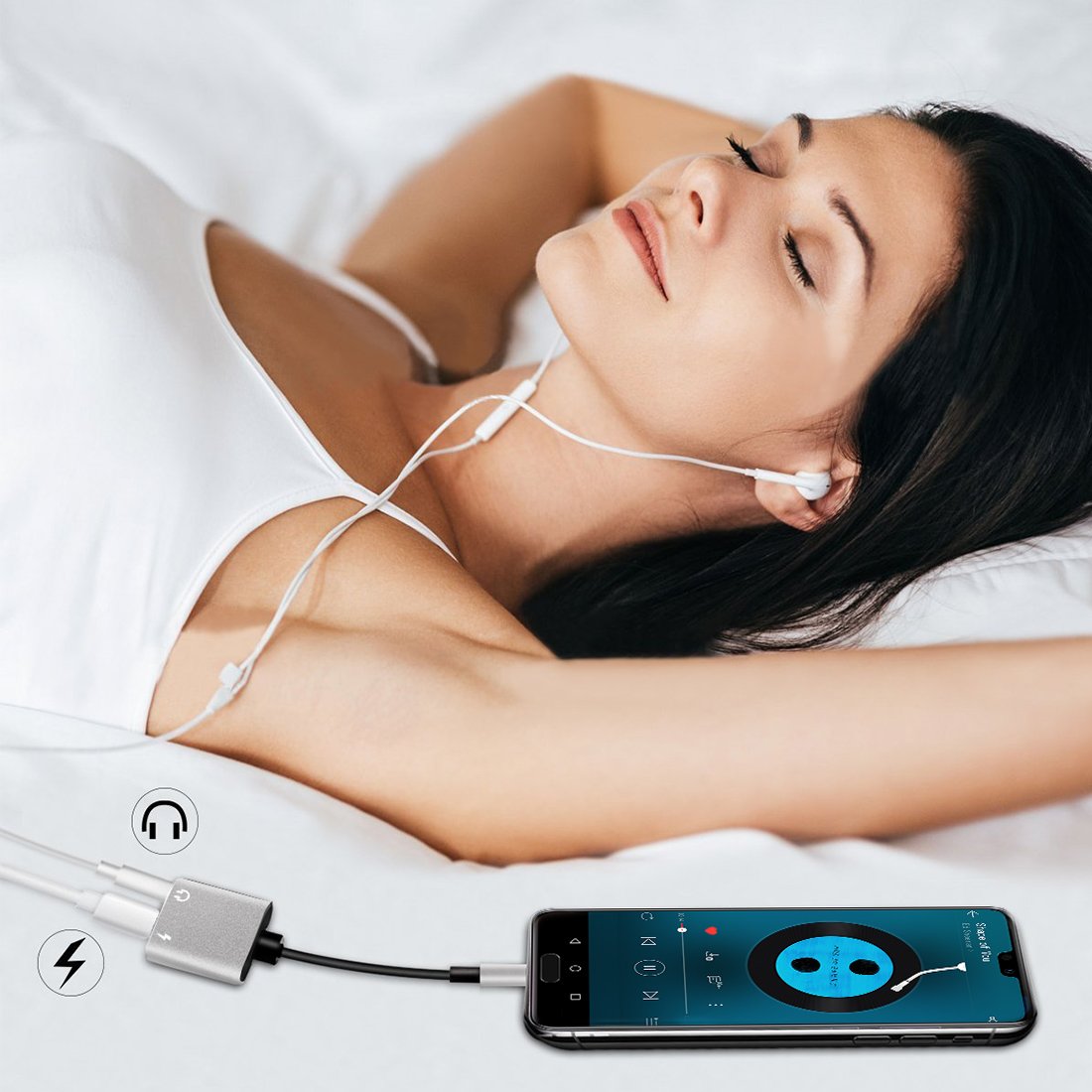 Adattatore USB Tipo C da 3,5 mm, Lively Life 2 in 1 Adattatore Tipo C Adattatore Jack per Cuffie Splitter da USB C a 3,5… - immagine 7