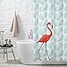 FuXing PEVA Duschvorhang Wasserdicht und Mildewproof Flamingo Digital Gedruckt Badvorhang Badezimmer Duschvorhang 180 x 200 cm