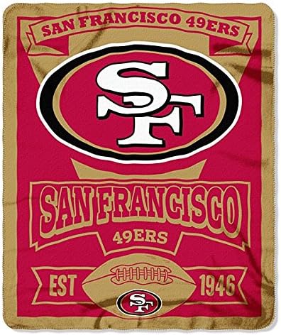 San Francisco 49ers Fleece Blanket Throw, Marquee Design