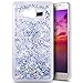 Produktbild FESELE Hardcase Schutzhülle für [Samsung Galaxy J5 2016] Clear Kristall Flüssigkeit Bling Shiny Glitzer Fließen Flüssig Schwimmend Pailletten Rhombus Treibsand Durchsichtige Crystal Glänzend Flüssig Glitzer Liquid Hülle Case Tasche für Samsung Galaxy J5 2016 + Blau Eingabestift Stylus Touch Pen-Pailletten Silber Blau