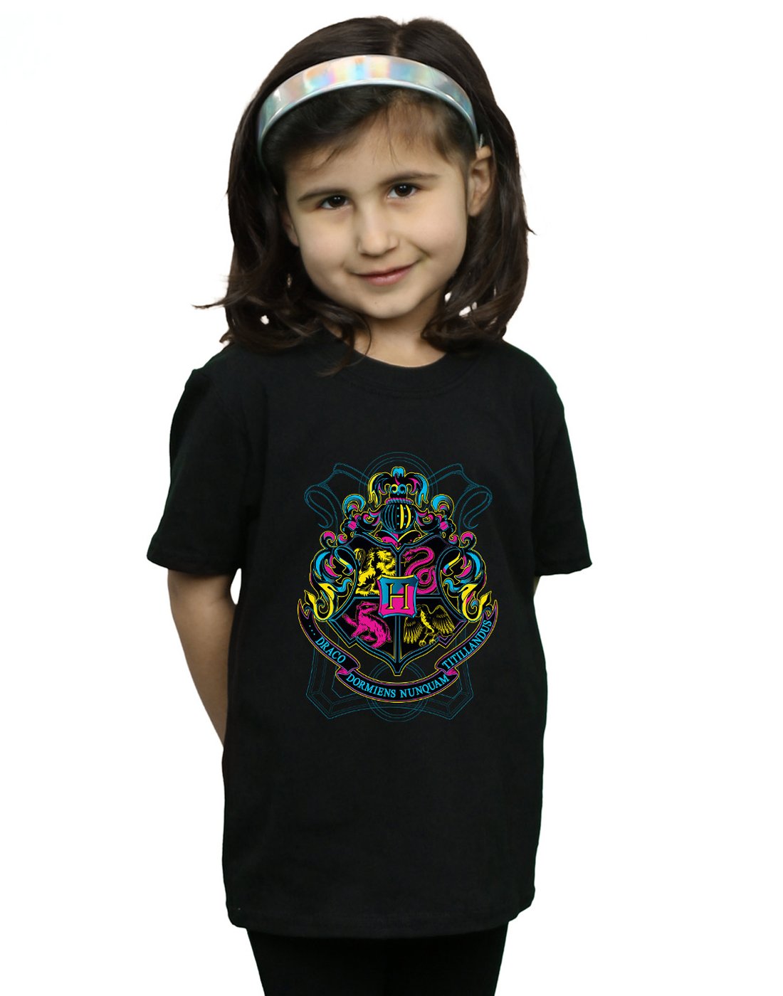 Harry-Potter-Mdchen-Neon-Hogwarts-Crest-T-Shirt