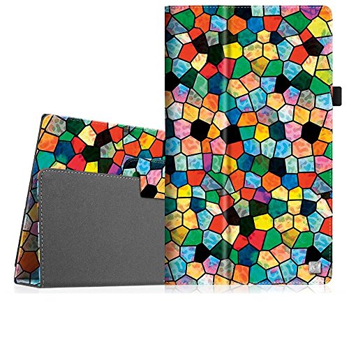 Fintie Medion Lifetab S10351 S10352 X10301 X10302 MD 99666 Hülle Case - Folio Kunstleder Schutzhülle Tasche Cover Etui mit Ständerfunktion und Stylus-Halterung für Medion Lifetab S10351 S10352 X10301 X10302 Tablet-PC (10.1 Zoll), Mosaic