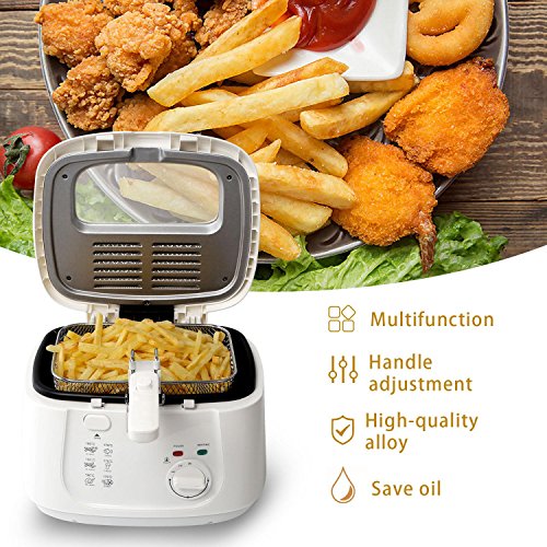 Friggitrice Elettrica Aigostar Indra 30HEX 2.5L - 1650W, Temperatura Regolabile, Coperchio Antiodore, Bianco - Foto 5