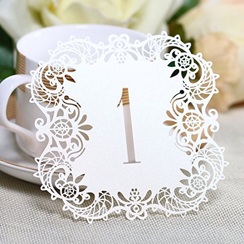 hyalinität & Dora Hochzeit Tisch Zahlen 1–20 Tischkarten für Hochzeit oder Party oder Event