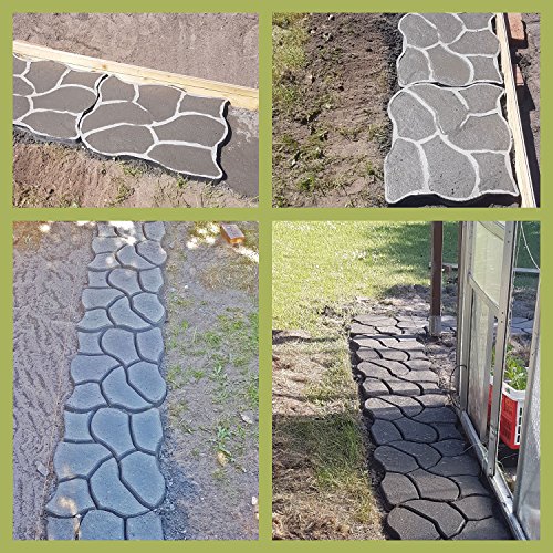 @tec Betonform Schalungsform Gießform Plastikformen für Beton, Natursteinpflaster-, Kopfsteinpflaster-Schablone, Pflastersteine, Terrassenplatten, Trittplatten und Gehwegplatten für Garten 60x50x5 cm - 3