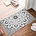 Produktbild Lustige, wasserdicht, Badezimmer, Fußabtreter Heimdekoration, mit Matte und Eingangsbereich Indoor-/Outdoor-Teppich Boden Teppiche, Mandala Blumen indischen Boho Glück Kunst – L 23,6 x 15,7 Zoll)