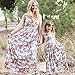Produktbild MCYs Mutter und Tochter Kleid Familie Matching Kleidung Floral Strand Sommerkleid Maxikleid Rundhals Ärmellose Kleider MaxiKleid A Linie Strandkleid (M, Mama)