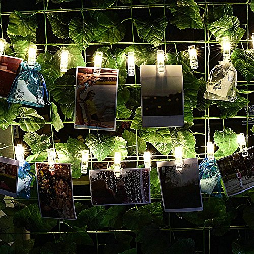 jtdeal Clip Kette von Licht LED für Foto, 4 m 16 Fotos Lichterkette LED Clips Licht der Kette der LED für die Dekoration Außen Innen, Bilder accrochantes, Noten, illustration, Teil Décor Neujahr, Weihnachten, Garten, Hochzeit, Terrasse, Rasen, Geburtstag, Kultur Mauer (warmweiß) - 2