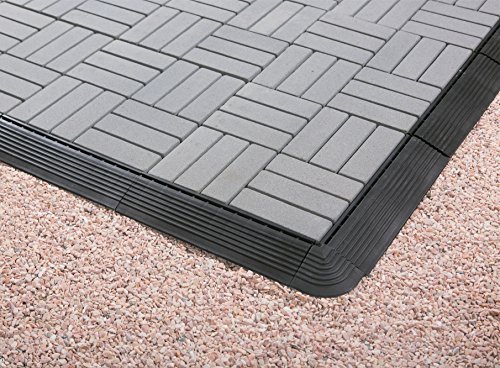 BodenMax® Sandstein Naturstein Click Bodenfliesen Set 30 x 30 cm Terrassenfliesen sand stone Terrassenplatte Stein Fliese anthrazit Klickfliesen grau (8 Stück) - 5