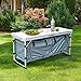 Produktbild Outsunny Klappbarer Picknick Tisch Tragbare verstellbare Camping Tisch Aluminium Outdoor Esstisch W/Storage unter