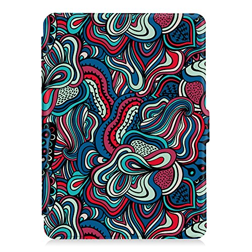 Fintie Kindle Paperwhite Hülle – Die dünnste und leichteste Smartshell Case Schutzhülle Tasche mit auto Sleep / Wake für den neuen Kindle Paperwhite 2015 (mit 300 ppi-Display, 6 Zoll, und integrierter Beleuchtung) und alle Modelle von 2012, 2013, 2014, Magische Pilze - 4