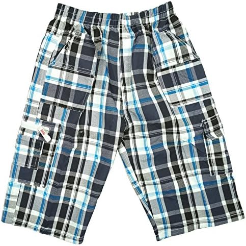 Sports Fashion Boys 2017 Modern Checked Combat Pocket Fashion Summer Shorts Sizes From 3 To 12 Years